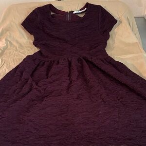 Kimchi Blue Burgundy Textured Mini Dress